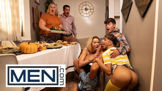 MEN – Thanksgiving Turns Into A Messy Threesome Featuring Drake Von, Foxy Alex And Cherry Kiss